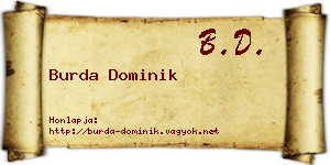 Burda Dominik névjegykártya